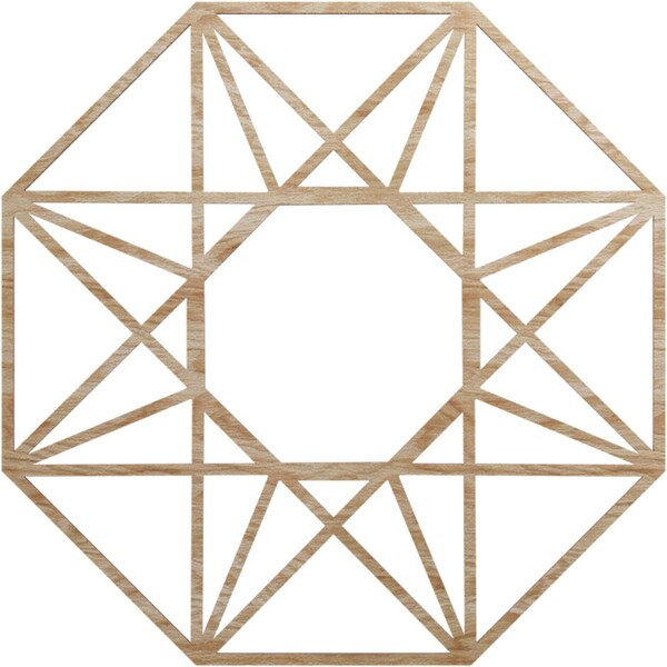 Ekena Millwork Guardian Wood Fretwork Pierced Ceiling Medallion, Red Oak, 28"OD x 10 7/8"ID x 3/8"T CMWP28X28X0375GDRO - main